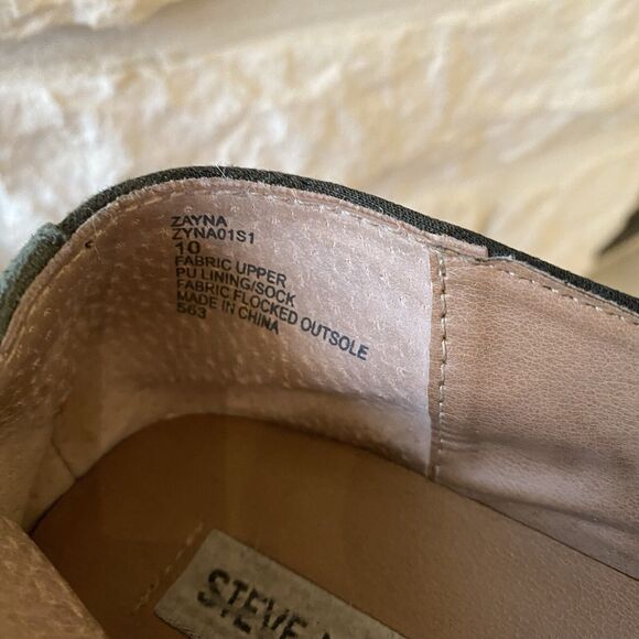 Steve Madden Zayna Platform Slip On Sneakers Green Camouflage Women's Size 10 - Picture 7 of 9